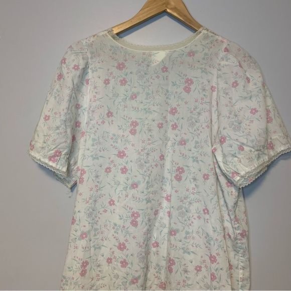 Vintage Cottagecore lace details square neckline granny sleep dress - Picture 3 of 9